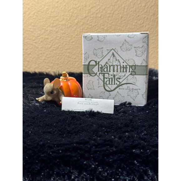 Fitz & Floyd Charming Tails Pumpkin Surprise Figurine Collectible 85/106 - Picture 1 of 8